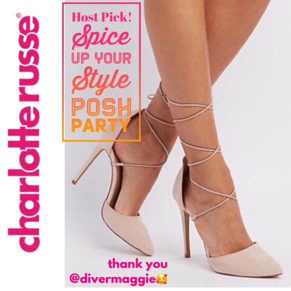 Charlotte Russe Shoes - Charlotte Russe [Cognac] Ankle-tie Stillettos Strappy Lace Up Heels